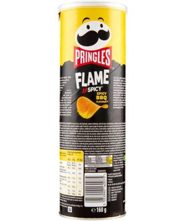 Pringles Flame Spicy BBQ Flavour Snack Salato con peperoncino pomodoro dolce e paprika affumicata Savory snack with chilli sweet tomato and smoked peppers 160g potato chips - Buy Online on GoSupps.com