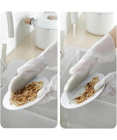 Housework: Dishwashing Gloves Plastic Latex Kitchen Cleaning Household Washing Washing Dishes (Pink) One-size-fits-all - Buy Online on GoSupps.com