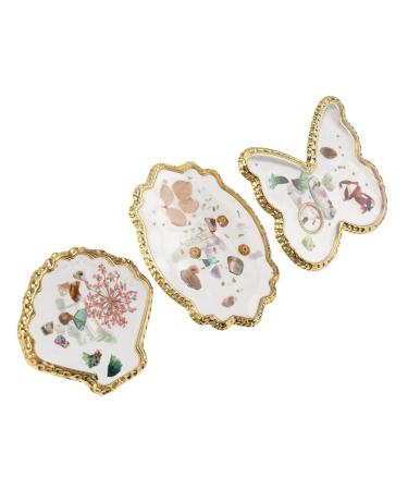 Healeved Nail Board Manicure Mixing 3 Piece Nail Display Plate For Nail Art Blending Display