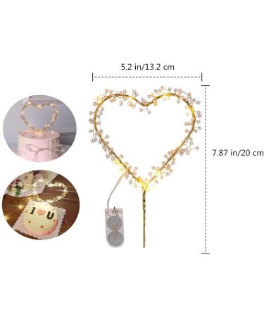 KIPETTO Love Heart Pearls LED Cake Topper | Perfect for Birthday Wedding Anniversary & Party Decorations - Buy Online on GoSupps.com