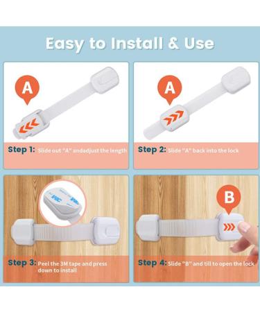 Premium Child Safety Locks - 6 Piece Adjustable Baby Cabinet Protection Set for Home Safety - Buy Online on GoSupps.com
