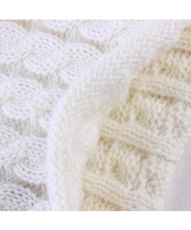 Yinuoday Toddler Baby Knit Hat Scarf Set - Winter Warm Beanie Cap with Circle Loop Scarf Neckwarmer in White (2PCS) - Buy Online on GoSupps.com