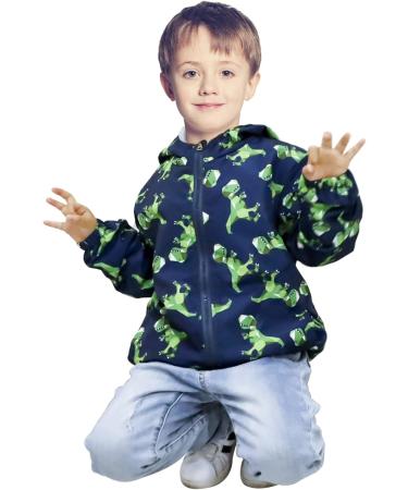 JinBei Dinosaur Toddler Jacket | Waterproof Windbreaker for Kids 1-7 Years | Hooded Zip Coat for Boys | Sunscreen Outwear Raincoat - Buy Online on GoSupps.com