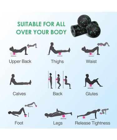 Euro Fascia Ball & Roll Set | Small Massage Ball & Medium Hard Roller for Spine Back Neck Pain Relief Ideal for Fascia Training | International Shipping Available - Buy Online on GoSupps.com