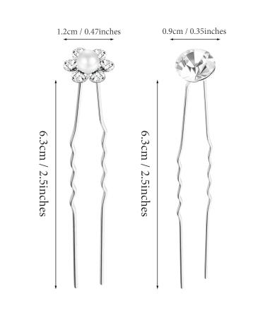 40 Pack Rhinestone Bridal Wedding Hair Pins - Stylish Hair Clips for Women and Girls (Style D) - Buy Online on GoSupps.com