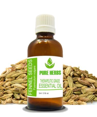 Pure Herbs Fennel Seed (Foeniculum Volgare) pure and natural therapeutic grade essential oil 5 ml