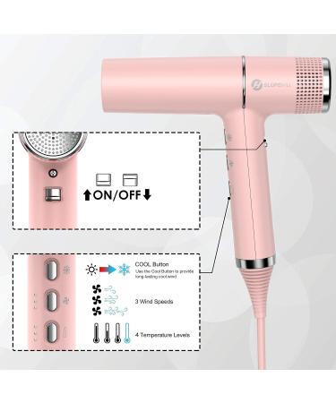 Slopehill Pink Hair Dryer - 2000W Brushless Engine Oxy Active Tech & LED Display | Lightweight 268g with Intelligent Diagnostics - Buy Online on GoSupps.com