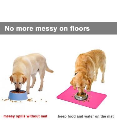 Moacc Silicone Feed Mats for Dogs & Cats - Slipproof Waterproof Pet Food Mats - Pink 54x38cm - Buy Online on GoSupps.com