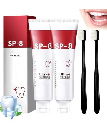 SP 8 Probiotic Toothpaste Whitening SP 8 Ultra Whitening Toothpastec Fresh Breath Deep Cleaning Care Sp 8 Toothpaste with Toothbrush