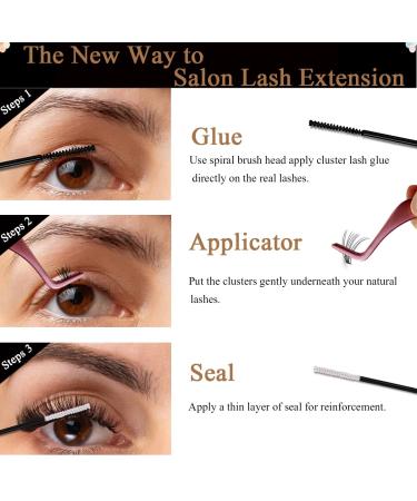 DIY Lash Extension Set - Missicee 240 Pieces 10D/20D Cluster Lashes (8-12mm) with Tweezers & Spiral Brush | High-Quality False Eyelashes for Easy Application - Buy Online on GoSupps.com
