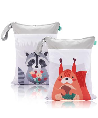 Diaper bag wetbag 2 fabric diapers nast pockets diaper pockets naspocks wet and dry reusable waterproof waterproof with zipper nast pockets for on the way baby toddler travel gray squirrel - Buy Online on GoSupps.com