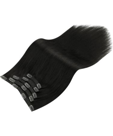Moresoo 10 Inch Off Black Clip in Hair Extensions - 100% Human Hair, Thick 5 Pieces/70g #1B - Buy Online on GoSupps.com