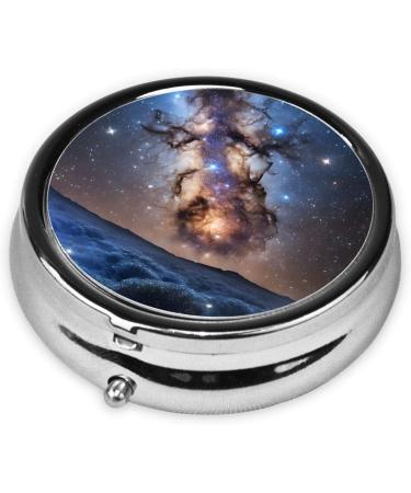 Buy Universe Galaxy Space Printed Mini Round Pill Box - 3 Compartment Travel Organizer for Home & Office - Buy Online on GoSupps.com