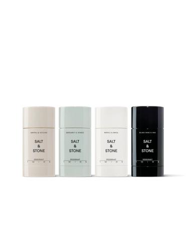 Salt & Stone Natural Deodorant Mini Pack for Women & Men | Extra Strength Natural Deodorant | Aluminum Free with Probiotics Seaweed Extracts & Shea Butter | 4 pack (1 oz)