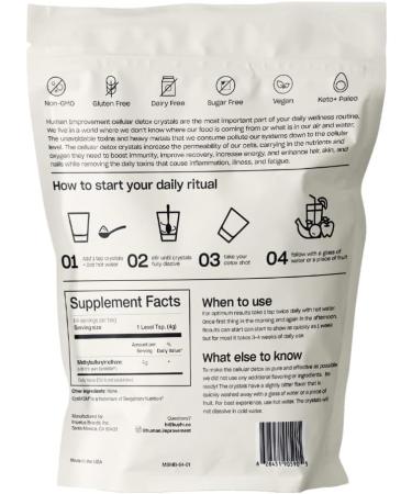 Cellular Detox Crystals | Gluten-Free, Dairy-Free, Vegan | 0g Sugar | MSM | 9 oz Bag - Buy Online on GoSupps.com