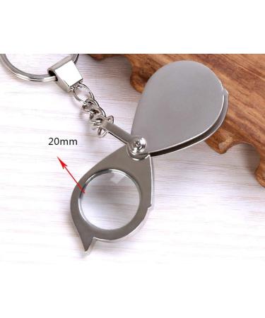 Portable Magnifying Glass 30mm All-Metal Silver Folding Mini-Key Pocket Pocket Magnifier - Buy Online on GoSupps.com