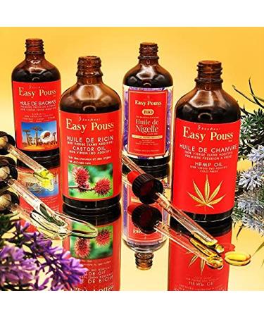 Shandrani Easy Pouss Organic Black Seed Oil 3.5 Fl Oz - Natural Hair Loss Solution Rich in Omega 6 & 9 | International Shipping - Buy Online on GoSupps.com