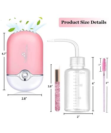 AREMOD Eyelash Extension Supplies Kit with USB Air Conditioning Blower, Lash Fan, 50 Lash Shampoo Brush, Nose Blackhead Facial Cleaning Brush, Plastic Wash Bottle - Pink - Buy Online on GoSupps.com