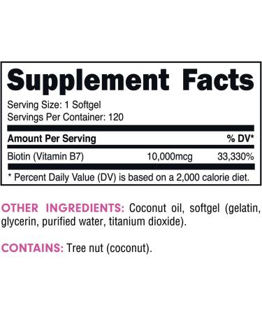 Bucked Up Biotin (Vitamin B7) 10,000IU Essentials - 120 Softgel Capsules | 120 Servings | Gluten-Free | Vegetarian | Non-GMO - Buy Online on GoSupps.com