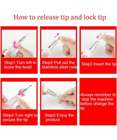 Dajidafu Manicure Lathe Nail Drill Handle Replaced Part Long-lasting Aluminum Alloy Automatic Handily Gripped Nails Accessories Rose Red - Buy Online on GoSupps.com