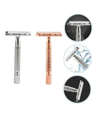 FRCOLOR Prickly Heat Old Razor Man Blade Set - 6 Pcs Double-Sided Zinc Alloy Portable Shaver for Smooth Shaving - Buy Online on GoSupps.com