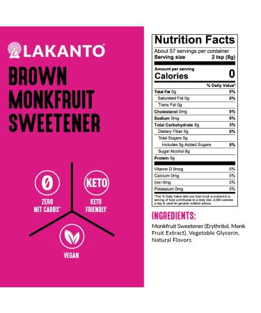 Lakanto Classic Monk Fruit Sweetener with Erythritol - White Sugar  Substitute, Zero Calorie, Keto Diet Friendly, Zero Net Carbs, Baking,  Extract