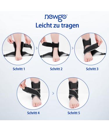 Newgo Adjustable Ankle Bandage - Stabilizing Ankle Support for Men & Women | Black Foot Tape for All-Day Comfort - Buy Online on GoSupps.com