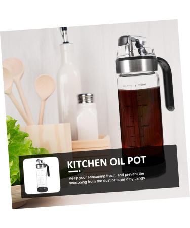 HOMSFOU 4pcs Automatic Opening and Closing Oiler Ceramic Oil Dispenser Clear Container Liquid Containers Oil Cruet Soy Sauce Dispenser Oil and Vinegar Dispenser Oil Bottle Glass Bottle Pp 22X7X7CMx4pcs As Shownx4pcs - Buy Online on GoSupps.com