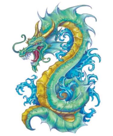 Fantasy Dragons Temporary Tattoos - Set of 10 Colorful Dragon Designs - Buy Online on GoSupps.com