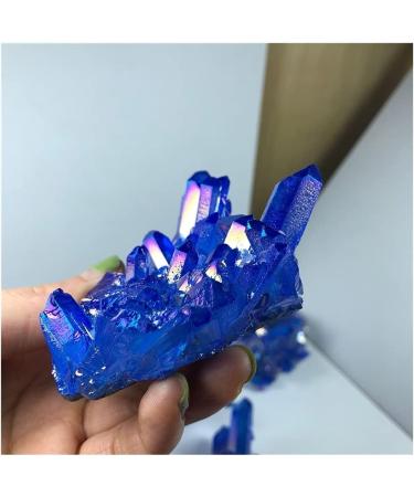 Crystal Rough Natural Crystal Rough Stone Crafts Crystal Cluster Specimen Blue Angel Aura Flower Natural Electroplating Gemstone Quartz Cluster (Size : 100-150g) - Buy Online on GoSupps.com