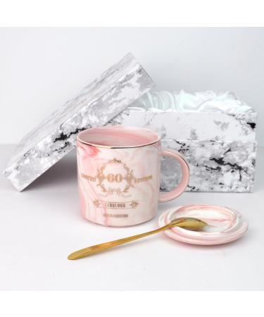 60th Birthday Gift for Women - Pink 12oz Coffee Cup in Gift Box | Perfect for Girlfriend Mother Sister & Colleague - Buy Online on GoSupps.com