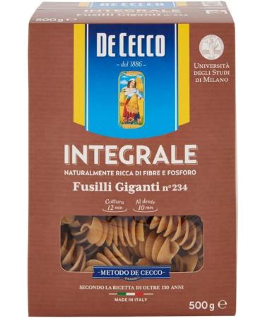  Italian Gourmet E.R. Pack of 10 Cecco Fusilli Giganti Integrali Pasta No. 234 Italian Pasta 500 g + Pulpa Italian Gourmet 400 g - Buy Online on GoSupps.com
