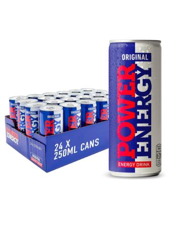 Power Energy Original | 24 x 250ml cans | Great taste with 100% natural ingredients | Caffeine Taurine B6 and B12