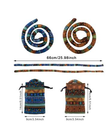 Spiral Hair Ties Set - No Damage, Bendable Design for Dreadlocks, Long Ponytails - 2pcs with Bag (Blue Yellow) - Buy Online on GoSupps.com