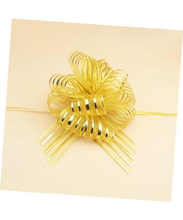 FRCOLOR 10pcs Golden Wedding Pull Flower Bows - Large Hand-Painted Gauze Decor for Weddings & Christmas - Perfect Gift Garland Decoration 74x5cm - Buy Online on GoSupps.com