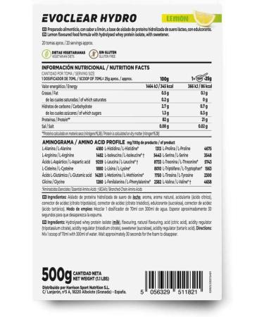  HSN HSN Evoclear Hydro Clear Whey | Lemon Flavor 500g 20 servings | Hydrolyzed Whey Protein | Refreshing Juice-Style Protein | Non-GMO Vegetarian Gluten-Free & Soy-Free - Buy Online on GoSupps.com