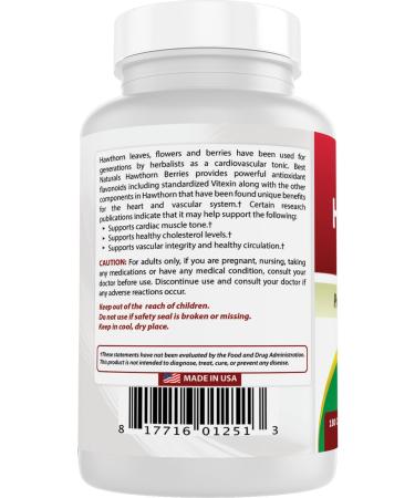 Best Naturals Hawthorn Berry 565 mg 180 Capsules (180 Count (Pack of 3)) - Buy Online on GoSupps.com