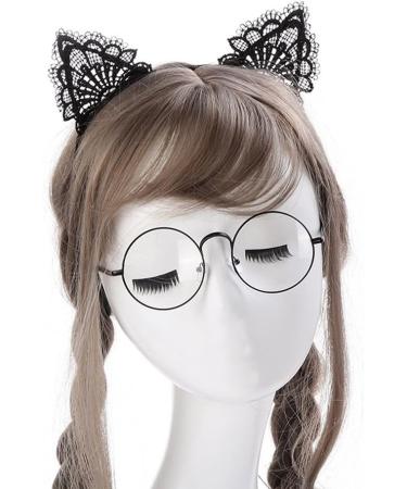 ZHOUBA Women Cute Cat Ear Fashion Lace Hairband Headband Hair Accessories Gift (Black) - Buy Online on GoSupps.com