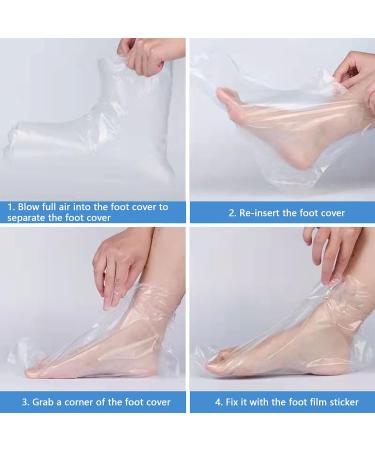 200pcs Clear Plastic Disposable Booties for Paraffin Bath - Foot Spa Wax Treatment Cover - Buy Online on GoSupps.com