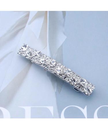 Yheakne Boho Crystal Hair Clip Pen Silver CZ Bar Hair Clip Barrette Vintage Hair Clip Pins Decorative Hair Clip Rhinestone Bar Hair Clip Shiny Bridal Hair Accessories for Women and Girls (Silver C) - Buy Online on GoSupps.com