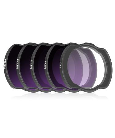STARTRC ND Filters Set for DJI Avata Accessories 5-Pack ND8/ND16/ND32/ND64/UV Set(Aluminum Version) ND8/16/32/64/UV