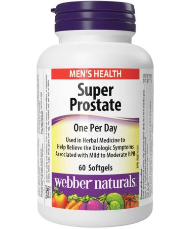 Webber Naturals Super Prostate 60 Softgels Helps Relieve Urological Symptoms Comprehensive Formula Containing Saw Palmetto