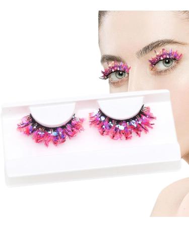 False Eyelashes 3D Glitter Eyelashes Shiny Dramatic Fake Eyelashes Long Dense Color Eyelashes with Sequins Fluorescent Eyelashes Suitable for Prom Stage Holiday Eye Makeup Cosplay Props Q-03 - Buy Online on GoSupps.com