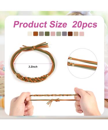 20pcs Boho Hair Tie Bracelets - Dual-use Elastic Bands for Thick Hair | Decorative Accessories for Women and Girls - Buy Online on GoSupps.com