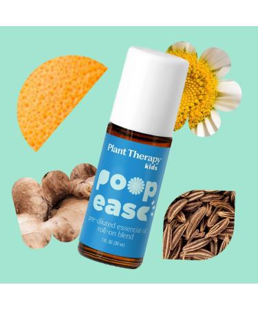 Plant Therapy Kids PoopEase Essential Oil Roll-On 30 mL (1 oz) Eases Bloating Cramps and Constipation Safe & Effective for Kids & Adults Easy Mess-Free Application - Buy Online on GoSupps.com