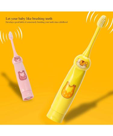 Children's Electric Toothbrush - Cartoon Pattern Soft Bristles Sonic Vibration Waterproof - Ideal Gift for Kids (Yellow) - Buy Online on GoSupps.com