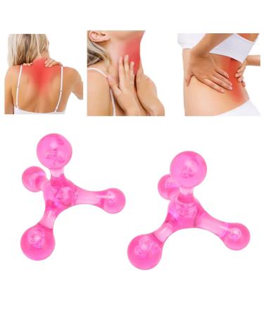 2-Piece Trigger Point Presser Massager Set | 4-Point Massage Roller & Hand Arch Device for Acupressure Relief | Manual Leg & Arm Massager in Pink - International Shipping Available - Buy Online on GoSupps.com