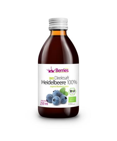 Berries polska organic juice pressed directly from organic fruit cold -pressed - without dyes without sugar without GMO without preservatives - vegan vegetarian - taste blueberry - 250ml blueberry 250 ml (1 Pack)
