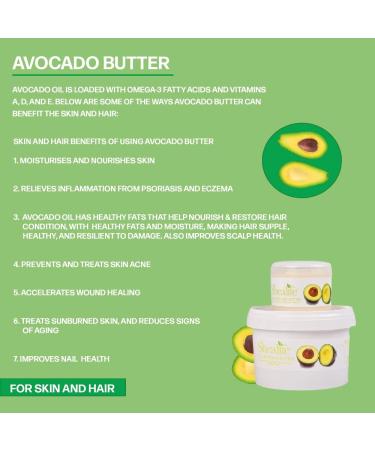 Avocado Butter 220grams for Conditioning Hair Sensitive and Dry Skin Baby Skin Salve Treatment of Eczema Psoriasis and Damaged Skin 220grams - Buy Online on GoSupps.com