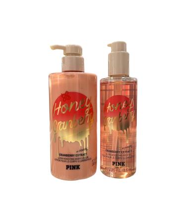 Victoria's Secret PINK Honey Cranberry Glow Boosting Body Lotion & Oil Set | International Shipping - Buy Online on GoSupps.com